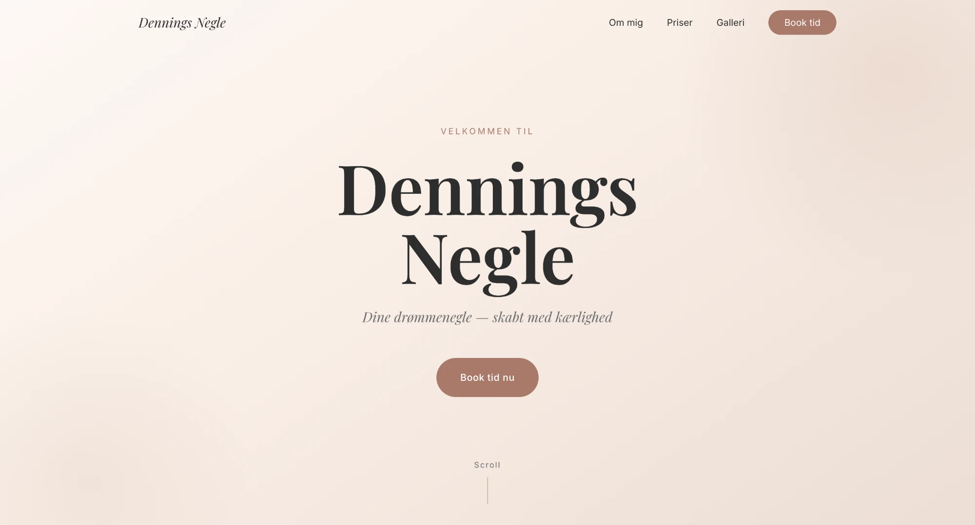 Dennings Negle — hjemmeside lavet af Mejse Rensbro, freelance webudvikler